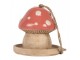 Závěsné keramické ptačí krmítko – Pohádková muchomůrka - Ø 13*13 cm Clayre & Eef
