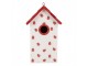 Bílo-červená dřevěná ptačí budka s beruškami Birdhouse - 15*10*22 cm Clayre & Eef