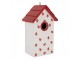 Bílo-červená dřevěná ptačí budka s beruškami Birdhouse - 15*10*22 cm Clayre & Eef