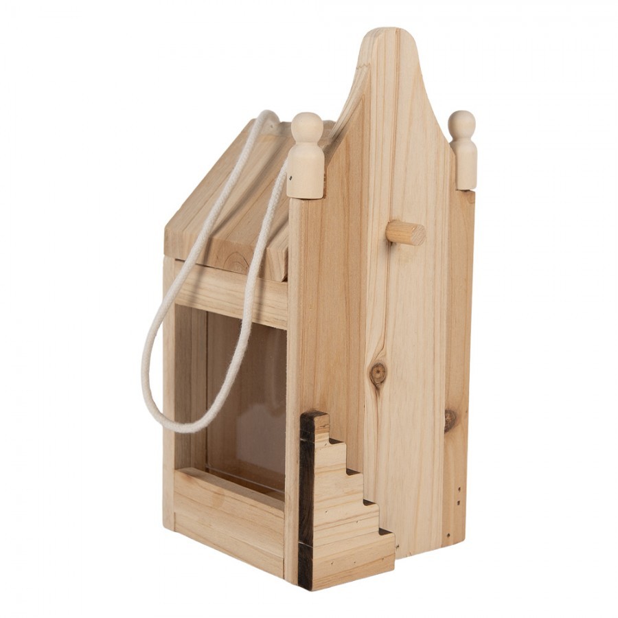 Přírodní dřevěné závěsné krmítko pro ptáčky - 10*11*23 cm