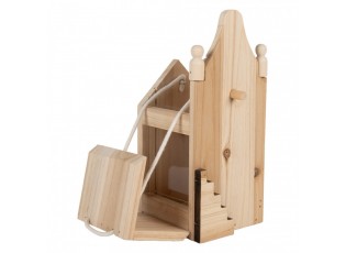 Přírodní dřevěné závěsné krmítko pro ptáčky - 10*11*23 cm