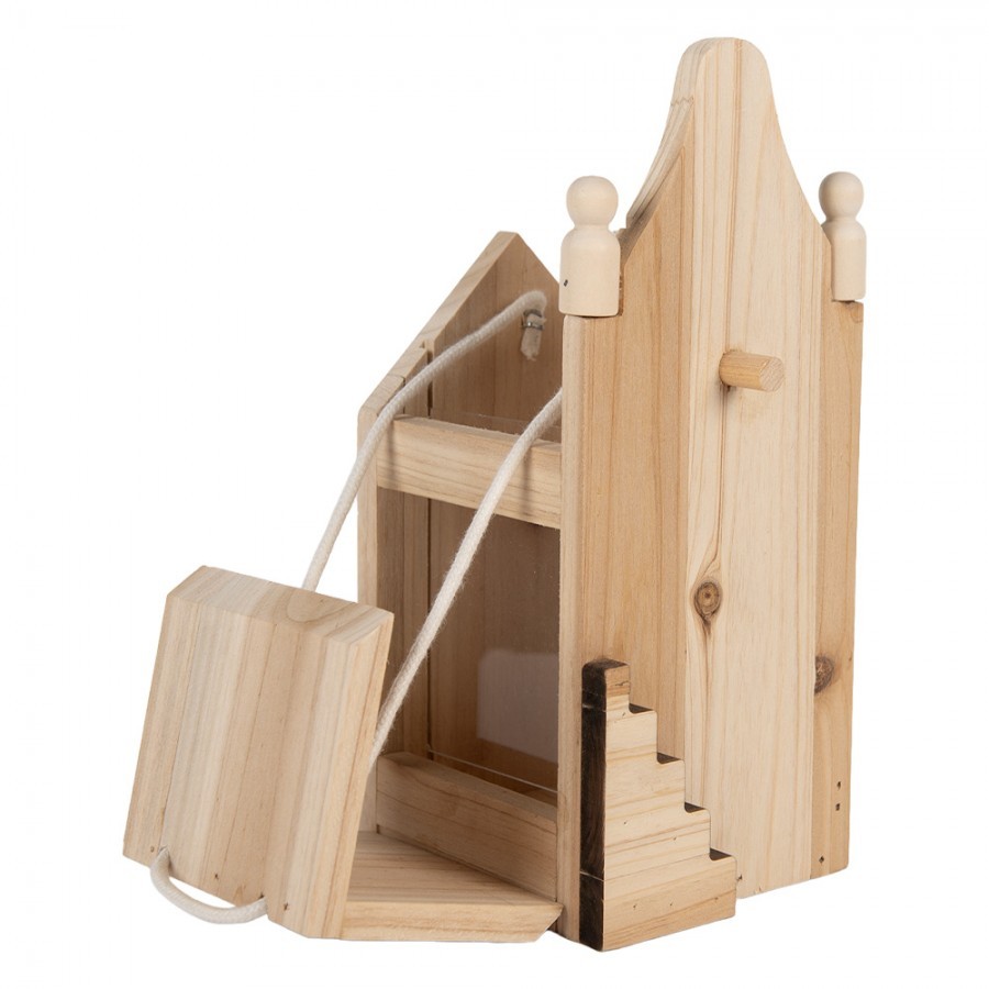 Přírodní dřevěné závěsné krmítko pro ptáčky - 10*11*23 cm