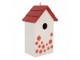 Bílo-červená dřevěná ptačí budka s vlčími máky Birdhouse - 15*10*22 cm Clayre & Eef