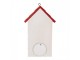 Bílo-červená dřevěná ptačí budka s vlčími máky Birdhouse - 15*10*22 cm Clayre & Eef