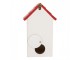 Bílo-červená dekorační ptačí budka s květy Birdhouse - 15*10*22 cm Clayre & Eef