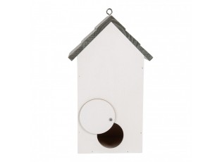 Modro-bílá dřevěná ptačí budka jako plážový domek Birdhouse - 15*10*22 cm