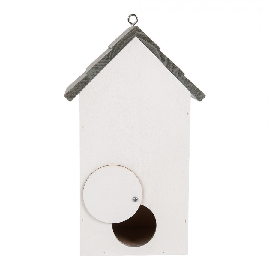 Modro-bílá dřevěná ptačí budka jako plážový domek Birdhouse - 15*10*22 cm