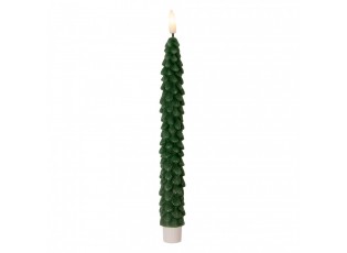 Set 2ks zelená úzká svíčka stromek Led Candle - Ø 2*25 cm / 2*AAA
