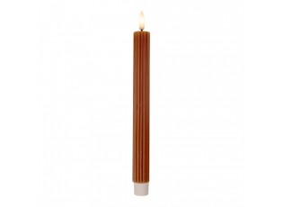 Set 2ks hnědá svíčka s vroubkováním Led Candle - Ø 2*25 cm / 2*AAA