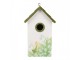 Zeleno-bílá dřevěná ptačí budka s konvalinkami Birdhouse - 15*10*22 cm Clayre & Eef
