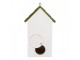 Zeleno-bílá dřevěná ptačí budka s konvalinkami Birdhouse - 15*10*22 cm Clayre & Eef