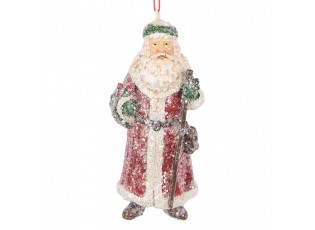 Červená vánoční závěsná dekorace Santa Claus - 5*4*12 cm