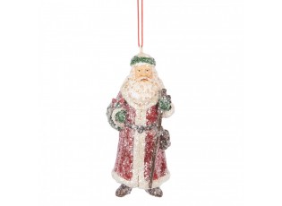 Červená vánoční závěsná dekorace Santa Claus - 5*4*12 cm