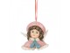Růžová vánoční závěsná dekorace andílek Angel - 8*7*7 cm Clayre & Eef