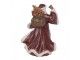 Červená vánoční dekorace Santa Claus s dárky - 15*11*20 cm Clayre & Eef