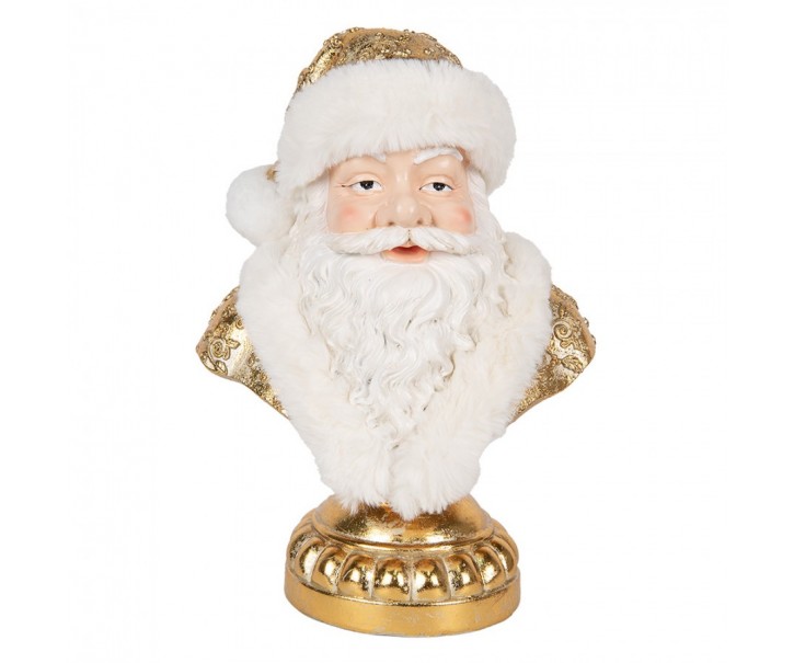 Zlatá vánoční dekorace busta Santa Claus - 23*15*32 cm Clayre & Eef