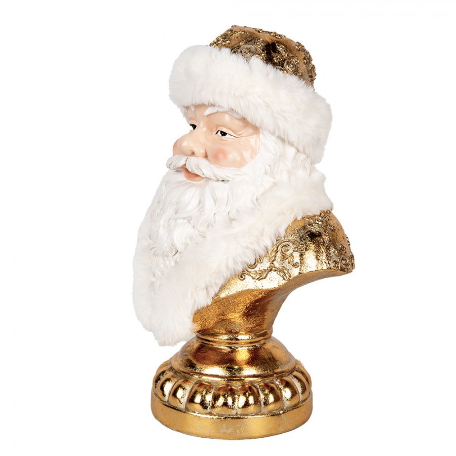 Zlatá vánoční dekorace busta Santa Claus - 23*15*32 cm