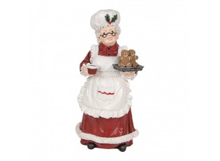 Vánoční dekorace figurka babča nesoucí kávu a perníčky - 15*15*30 cm