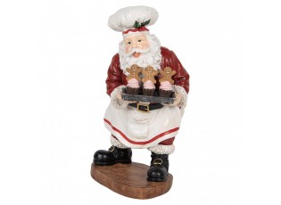 Vánoční dekorace figurka Santa nesoucí dortíky s perníčky - 17*16*28 cm