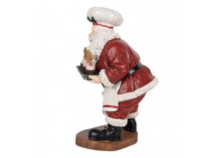 Vánoční dekorace figurka Santa nesoucí dortíky s perníčky - 17*16*28 cm