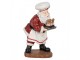 Vánoční dekorace figurka Santa nesoucí dortíky s perníčky - 17*16*28 cm Clayre & Eef