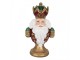 Červeno-zlatá vánoční dekorace busta Santa Claus - 15*10*26 cm Clayre & Eef