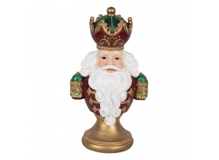 Červeno-zlatá vánoční dekorace busta Santa Claus - 15*10*26 cm