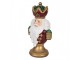 Červeno-zlatá vánoční dekorace busta Santa Claus - 15*10*26 cm Clayre & Eef