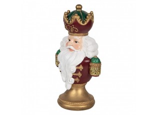 Červeno-zlatá vánoční dekorace busta Santa Claus - 15*10*26 cm