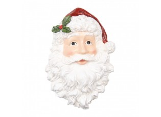 Nástěnná vánoční dekorace hlava Santa Claus - 32*9*45 cm