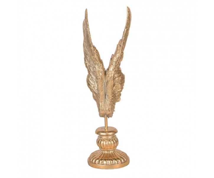 Zlatá antik andělská křídla na podstavci Angel Wings - 10*10*33 cm Clayre & Eef