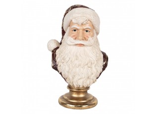 Červeno-zlatá vánoční dekorace busta Santa - 17*15*27 cm