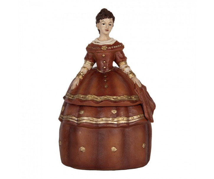 Červená antik šperkovnice zámecká dáma v šatech - 19*16*29 cm Clayre & Eef