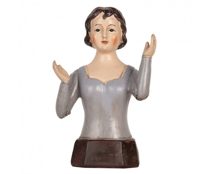 Šedá antik dekorace busta žena - 12*9*20 cm Clayre & Eef