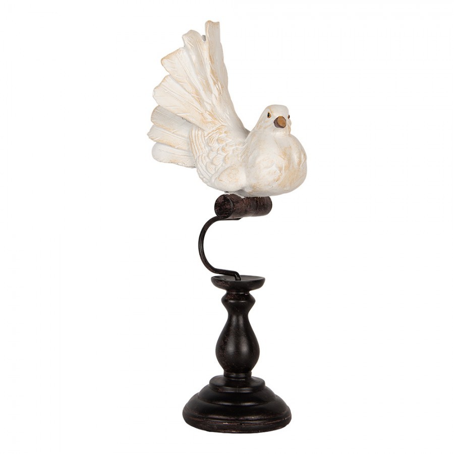 Decorative Figurine Bird 15x11x36 Cm White Plastic - 15.0 cm