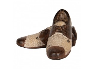 Béžovo-hnědá antik dekorace pánské boty - 12*11*8 cm