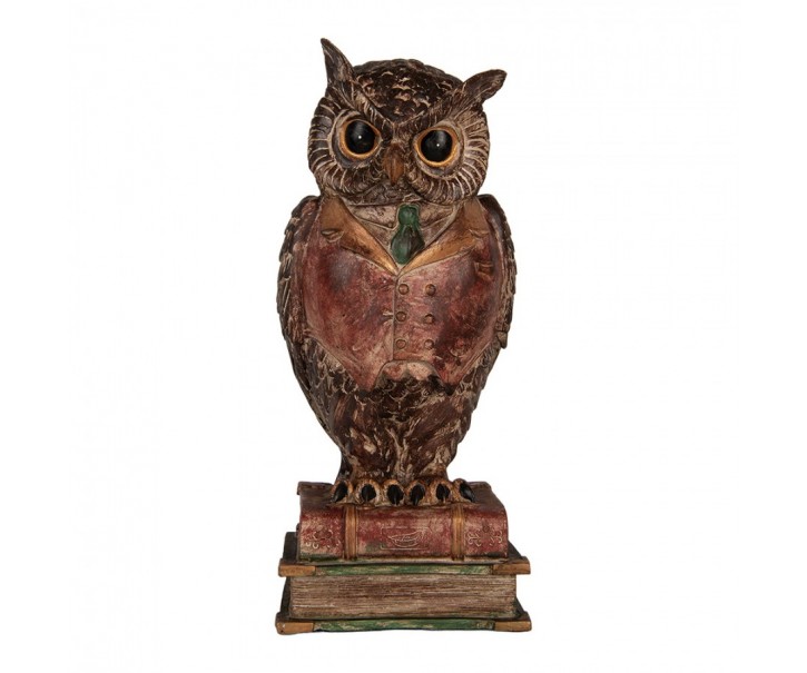 Money Box Owl 16x15x35 Cm Brown Plastic - 14.0 cm Clayre & Eef