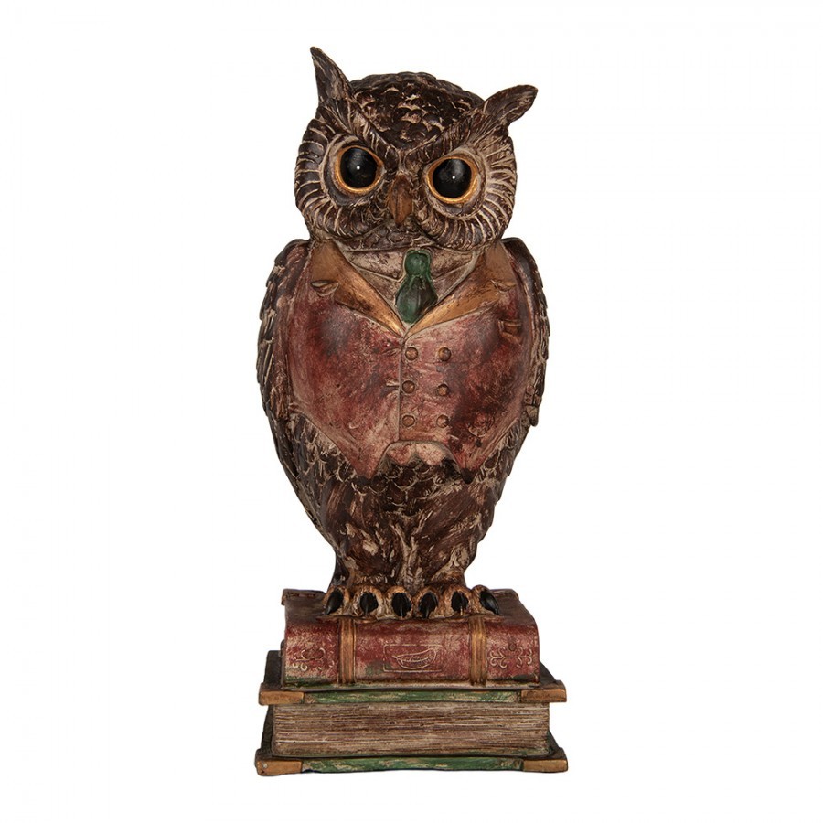 Money Box Owl 16x15x35 Cm Brown Plastic - 14.0 cm
