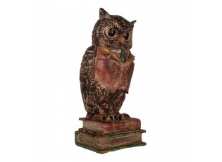 Money Box Owl 16x15x35 Cm Brown Plastic - 14.0 cm