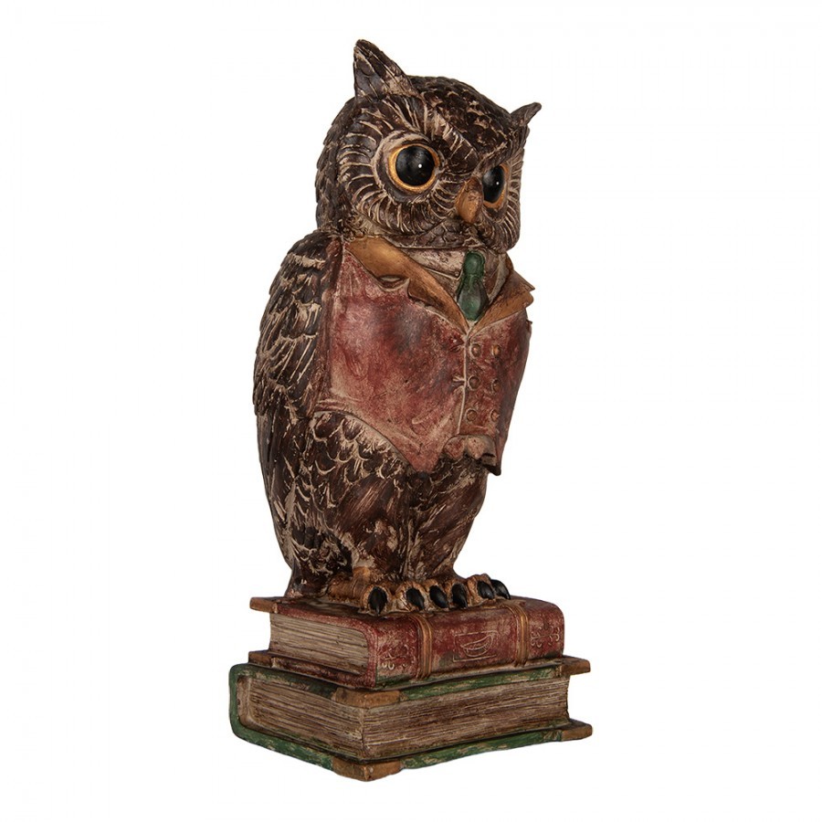 Money Box Owl 16x15x35 Cm Brown Plastic - 14.0 cm