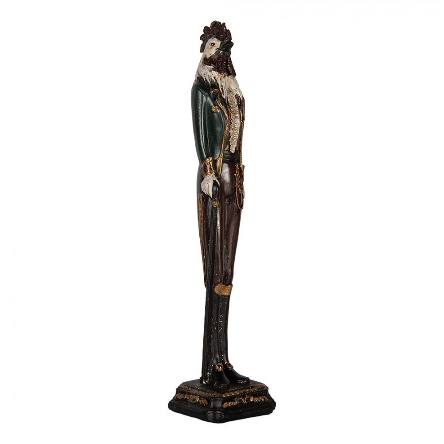 Decorative Figurine Rooster 7x7x31 Cm Green Plastic - 7.0 cm