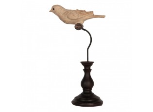 Decorative Figurine Bird 12x7x21 Cm Beige Plastic - 12.0 cm