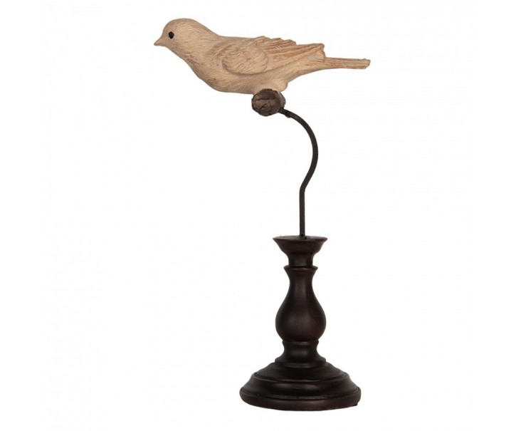 Decorative Figurine Bird 12x7x21 Cm Beige Plastic - 12.0 cm Clayre & Eef