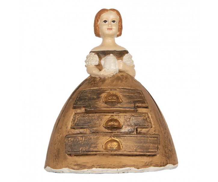 Hnědá antik dívka v šatech - 16*11*20 cm Clayre & Eef