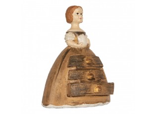 Hnědá antik dekorace dívka v šatech - 16*11*20 cm