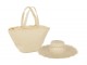 Set béžový plážový klobouk a taška Beach - Ø 47*12cm 56cm / 38*17*35/ 60cm J-Line by Jolipa