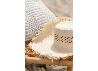 Set béžový plážový klobouk a taška Beach - Ø 47*12cm 56cm / 38*17*35/ 60cm
