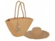 Set béžový plážový klobouk a taška Beach - Ø 47*12cm 56cm / 58*16*33/ 60cm J-Line by Jolipa