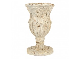 Béžový antik květináč/ váza zdobený ornamety Brocante - Ø 27*43 cm