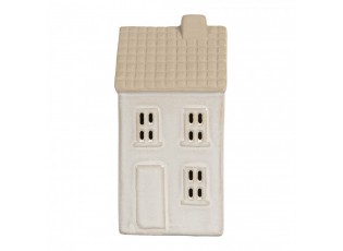 Béžový keramický svítící LED domek - 6*5*11 cm